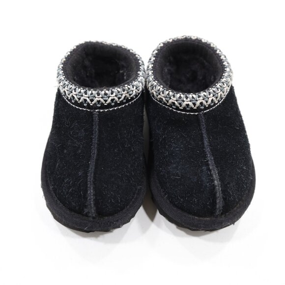 UGG Tasman Black Suede Leather Wool-Lined Slippers - Toddler 6 - Picture 6 of 7